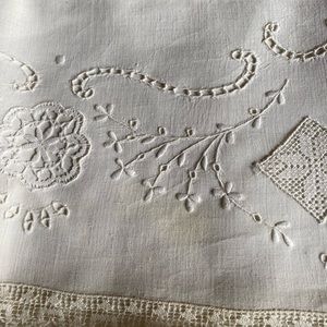Antique vintage tablecloth 58 x 58